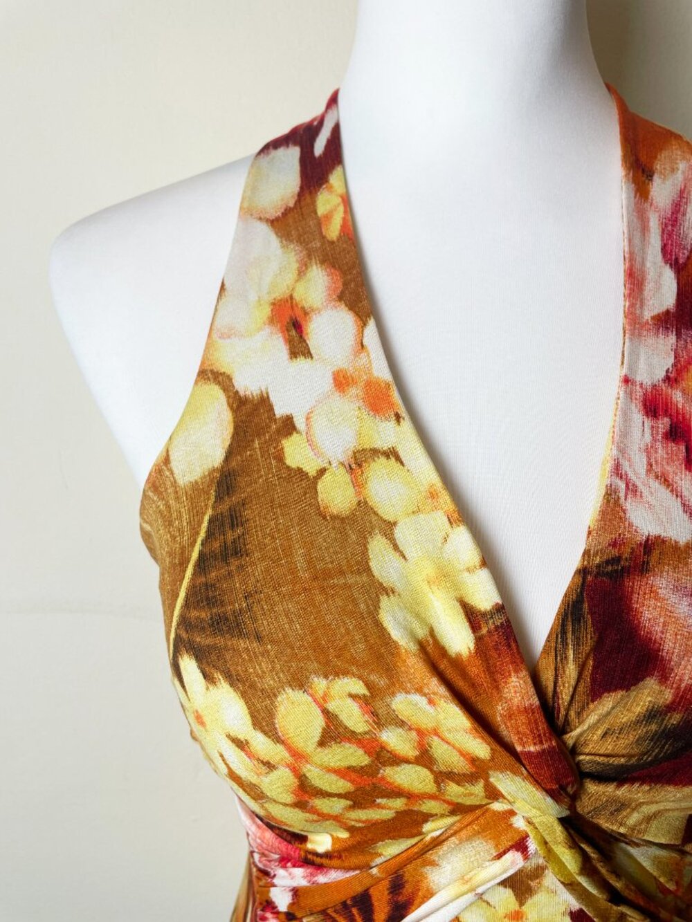 Vintage Caché Y2K Floral Halter Top | Twist Front Tie Back | Size S | EUC - Picture 4 of 8